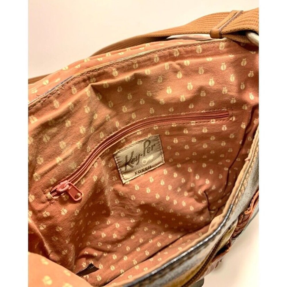 Fossil Key Per Vintage Coated Canvas Floral Print… - image 8